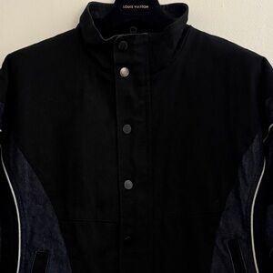 Zara Black and Navy Blue and Gray Bomber Jacket